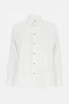 Bottega Veneta Classic Italian Collar Cotton Shirt In White