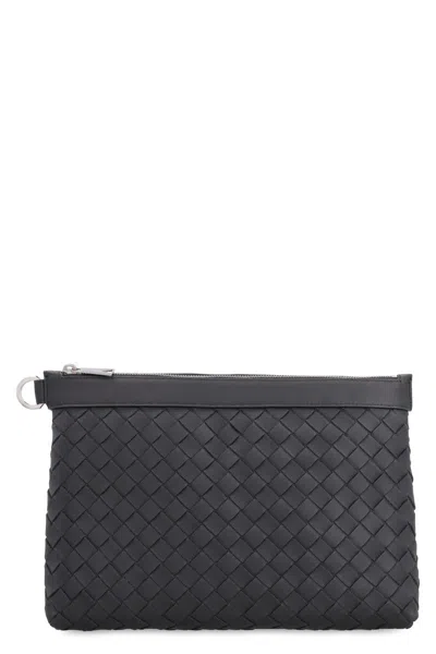 Bottega Veneta Classic Intrecciato Leather Briefcase In Black