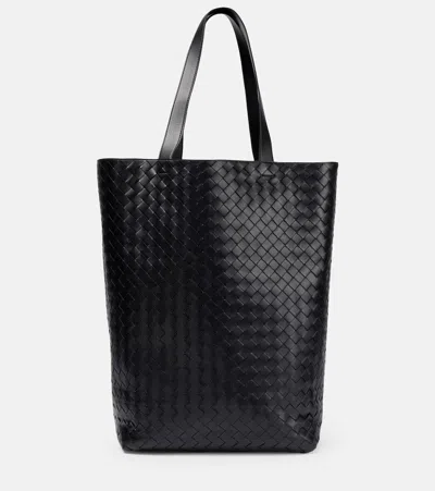 Bottega Veneta Classic Large Leather Tote Bag In Black-silver