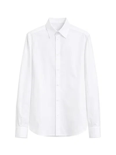 Bottega Veneta Classic Long Sleeve Button-up Shirt With Tonal Stitching In White