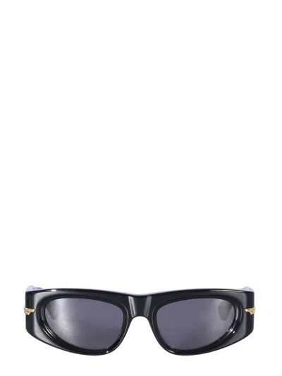 Bottega Veneta Elegant Rectangular Sunglasses With 5.1 Cm Lens Diameter In Black