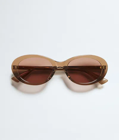 Bottega Veneta Classic Oval Sunglasses In Brown