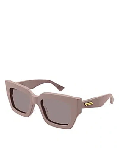 Bottega Veneta Classic Ribbon Squared Sunglasses, 52mm In Pink