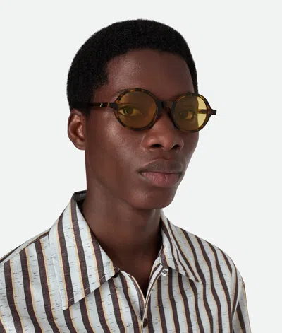 Bottega Veneta Runde Classic Sonnenbrille In Brown