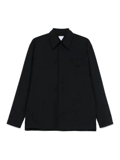 Bottega Veneta Blue Textile Fibre Shirt In Black