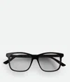 Bottega Veneta Classic Square Eyeglasses In Black/transparent