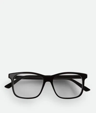 Bottega Veneta Classic Square Eyeglasses In Black/transparent