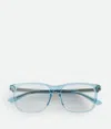 Bottega Veneta Quadratische Classic Brille In Light Blue/transparent