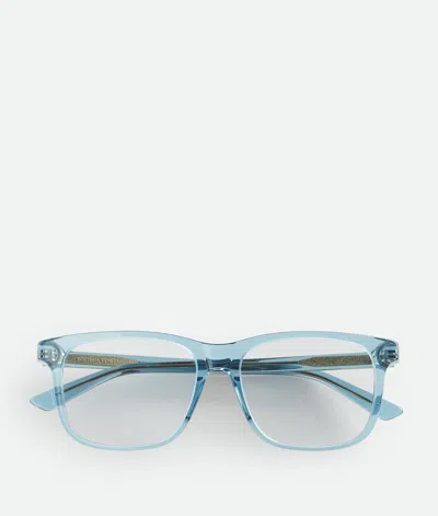 Bottega Veneta Quadratische Classic Brille In Light Blue/transparent