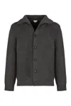 Bottega Veneta Compact Wool Cardigan In Gray