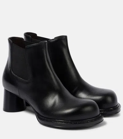 Bottega Veneta Cliff 50 Leather Ankle Boots In Black