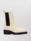 Bottega Veneta Women's Ivory Leather Cliff Ankle Boots