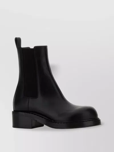 Bottega Veneta Women Black Leather Ankle Boots In Multi