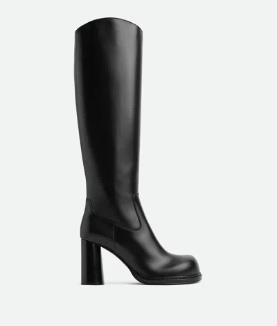 Bottega Veneta Leather Cliff Knee-high Boots 80 In Black
