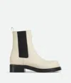 Bottega Veneta Women's Ivory Leather Cliff Ankle Boots In Sea Salt