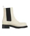 Bottega Veneta Women's Ivory Leather Cliff Ankle Boots In Black