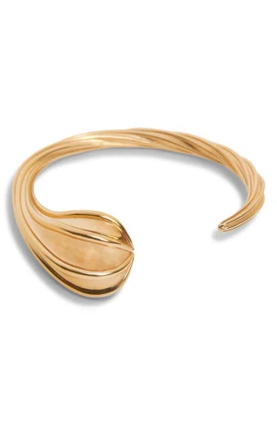 Bottega Veneta Closed Bud Cuff Bracelet In Gold