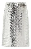 Bottega Veneta Intrecciato Lamb Leather Metallic Skirt