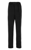 Bottega Veneta Black Straight Trousers With Coulisse At Waistline In Wool Twill Woman