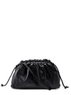 Bottega Veneta Gathered Top Mini Pouch With Leather Shoulder Strap In Black