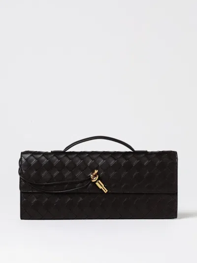 Bottega Veneta Andiamo Intrecciato Leather Clutch In Black