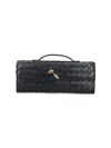 Bottega Veneta Long Andiamo Clutch Bag With Handle In Black  