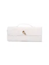 Bottega Veneta Womens Andiamo Leather Clutch Bag White-m Brass In White