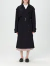 Bottega Veneta Women Belted Blue Trench Coat In Blau