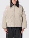 Bottega Veneta Insulated Nylon Jacket Featuring Quilted Collar In Gray