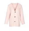 Bottega Veneta Pastel Pink Wool Blend Cardigan In Pink