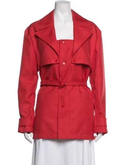 Pre-owned Bottega Veneta Coat In Red