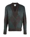 Bottega Veneta Coated Argyle-knit Jumper In Black