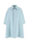 Bottega Veneta Light Blue Cashmere Coat In Blue