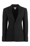Bottega Veneta Structured Raffia Jacket For Women In Black In Black