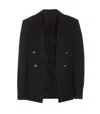Bottega Veneta Double-breasted Twill Jacket In Black