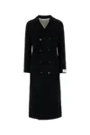 Bottega Veneta Black Coat With Notched Revers In Rayon Woman In Black