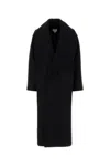 Bottega Veneta Black Stretch Wool Blend Coat In Black