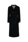 Bottega Veneta Black Coat With Notched Revers In Rayon Woman In Black