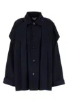 Bottega Veneta Midnight Blue Wool Blend Coat In Blue