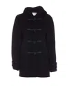 Bottega Veneta Knotted Wool Hood Coat In Blue