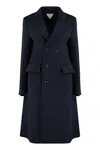 Bottega Veneta Caped Wool And Cashmere Coat In Black