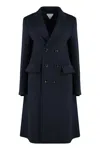Bottega Veneta Caped Wool And Cashmere Coat In Black