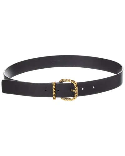 Bottega Veneta Coaxial Leather Belt In Black