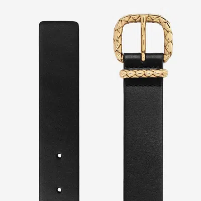 Bottega Veneta Coaxial Loop Belt In Black