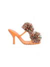 Bottega Veneta Adam Leather Two-band Pom Sandals In Multicolor