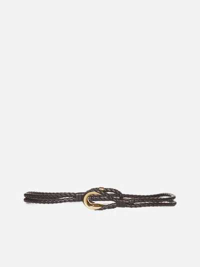 BOTTEGA VENETA COAXIAL WOVEN LEATHER BELT