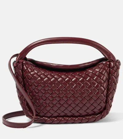 Bottega Veneta Cobble Mini Intrecciato Leather Tote Bag In Barolo