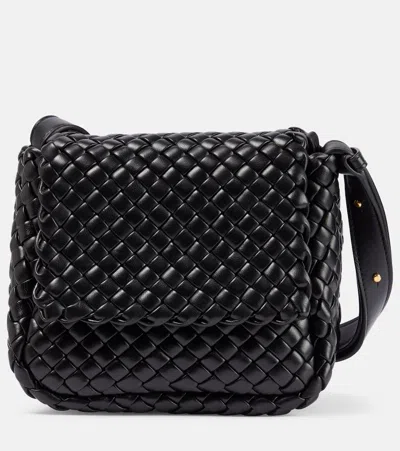 Bottega Veneta Cobble Mini Leather Shoulder Bag In Black