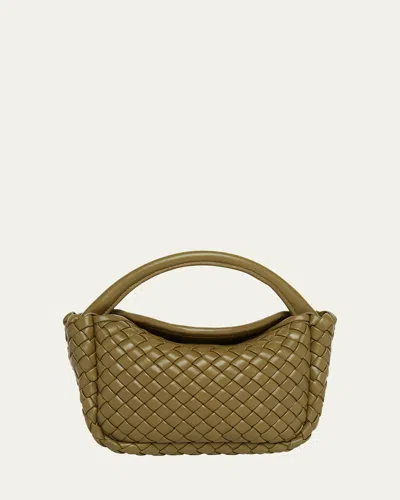 Bottega Veneta Cobble Mini Leather Top-handle Bag In Green