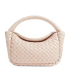 Bottega Veneta Mini Lambskin Cobble Top-handle Bag In Embossed Powder